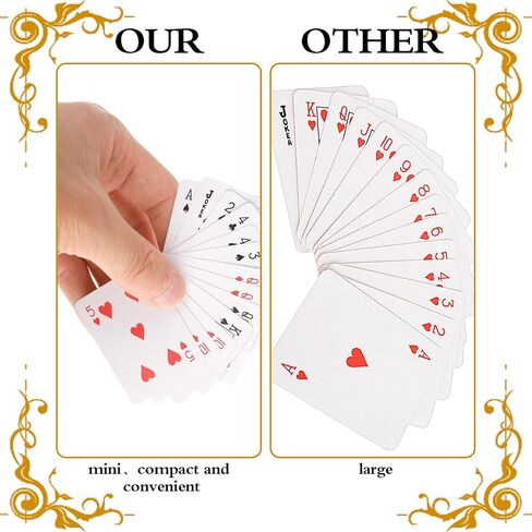 3 Decks Mini Playing Cards, Small Playing Cards Tiny Cards Deck Miniature Traveling Poker Deck Cards Great Novelty Gift for Party Game Supply 2 x 1.5 Inch(Red) in Saudi Arabia