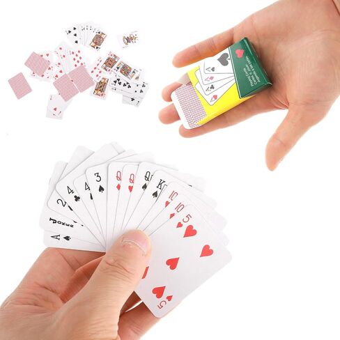 3 Decks Mini Playing Cards, Small Playing Cards Tiny Cards Deck Miniature Traveling Poker Deck Cards Great Novelty Gift for Party Game Supply 2 x 1.5 Inch(Red) in Saudi Arabia