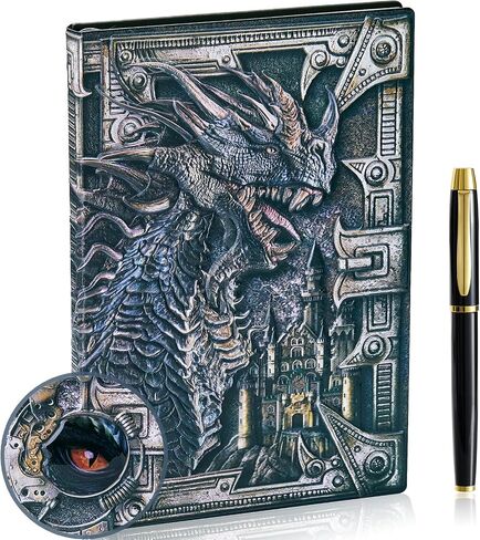 3D Dragon Embossed Journal Writing Notebook with Pen Set,Hardcover DND Journal Handmade Daily Notepad Travel Diary,RPG Accessories Gift for DM's&D&D Players,Men&Women in Saudi Arabia