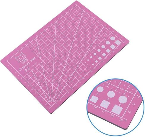 حصيرة خياطة ذاتية الشفاء مقاس A5 210 × 150 مم لوحة تقطيع PVC ذاتية الشفاء احترافية غير قابلة للانزلاق لوح تقطيع متين لخياطة اللحف اليدوية وأداة مشاريع الفنون والحرف اليدوية (وردي) in Saudi Arabia