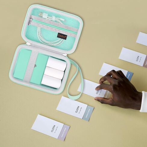 Canboc Case for Memoking/Ponek/Phomemo/Omezizy/Memoqueen T02 Mini Printer Sticker Printer/Phomemo M02 Printer, T02 Portable Thermal Printer Box for Thermal Paper, USB Cable, Green (Case Only) ﻿ in Saudi Arabia