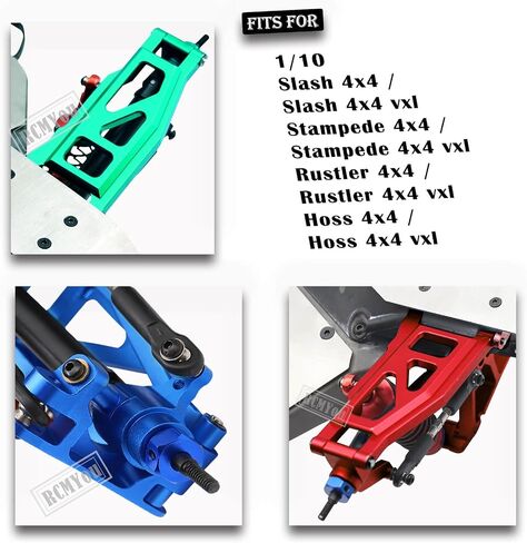 ترقيات جزء لـ 1/10 Slash/Rustler/Stampede/Hoss 4x4 VXL 4wd، ذراع تعليق من السبائك، كتلة العجلات، كتل التوجيه، حاملات المحور الخلفي، 4 قطع سداسية العجلات، أحمر (ذراع أكثر متانة) in Saudi Arabia