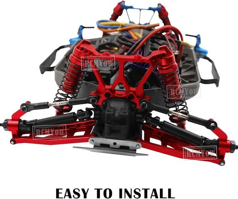 ترقيات جزء لـ 1/10 Slash/Rustler/Stampede/Hoss 4x4 VXL 4wd، ذراع تعليق من السبائك، كتلة العجلات، كتل التوجيه، حاملات المحور الخلفي، 4 قطع سداسية العجلات، أحمر (ذراع أكثر متانة) in Saudi Arabia