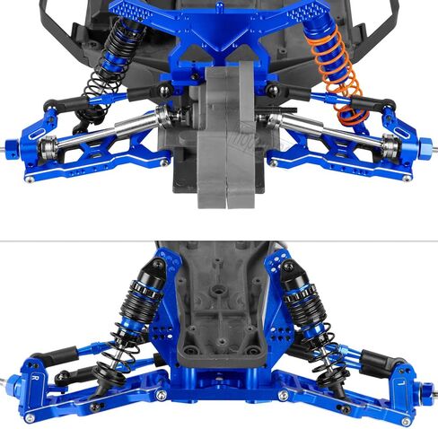 ترقية أجزاء لـ 1/10 Slash VXL 2WD/Slash 2WD، نظام تعليق أمامي خلفي من الألومنيوم وأذرع وكتلة عجلة وكتل توجيه وحاملات محور كعب خلفي، أحمر، (فقط لـ Slash) in Saudi Arabia