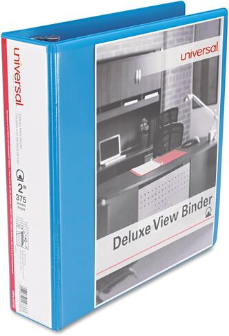 Universal UNV20733 11 in. x 8.5 in. 2 in. Capacity 3 Rings Slant D-Ring View Binder - Light Blue in Saudi Arabia