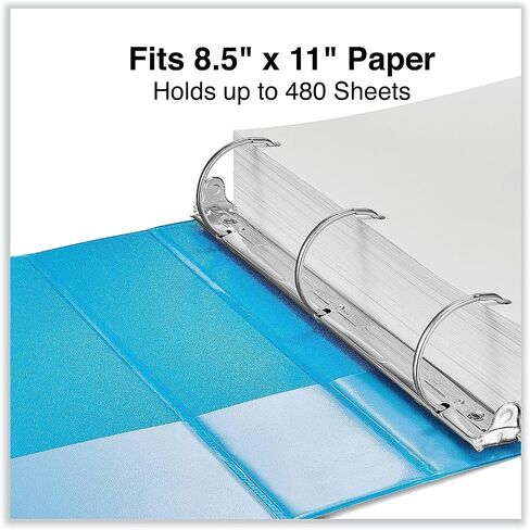 Universal UNV20733 11 in. x 8.5 in. 2 in. Capacity 3 Rings Slant D-Ring View Binder - Light Blue in Saudi Arabia