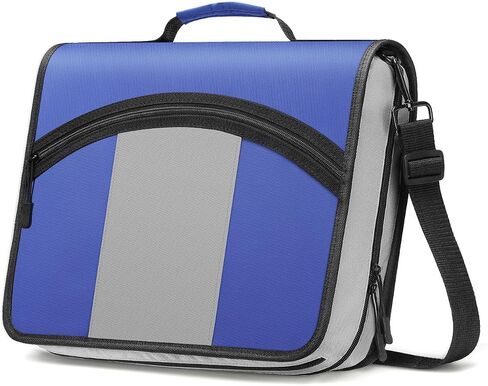 MoKo Zipper Binder, 3 inch 3 Ring Binder with Zipper, 600 Sheet Capacity Oxford Cloth Multi-Pocket School Binder Organizer, Handle and Shoulder Strap Included, Purple & Gray in Saudi Arabia