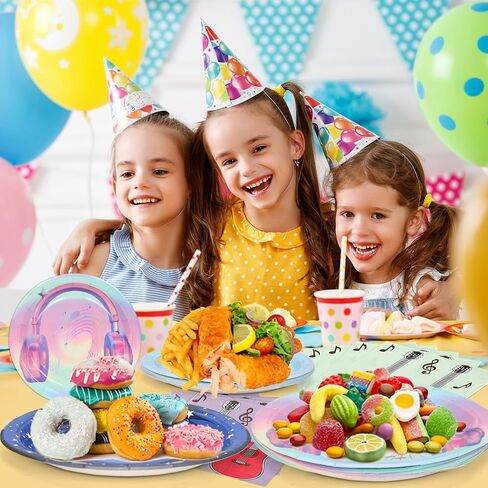 TS Birthday Themed Party Supplies for 30 Guests - 100PCS Music Party Tableware Decorations Including Paper Plates Napkins for Girls Fans Birthday Party, 9 inch in Saudi Arabia