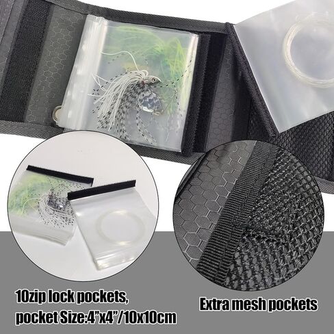Aventik 10 Pockets Fishing Tackle Binder LeaderTippet Line Leader Wallet | Leader Case Tippet Storage Fly Fishing Great for Pre-Tied Carp and Catfish Rigs in Kuwait