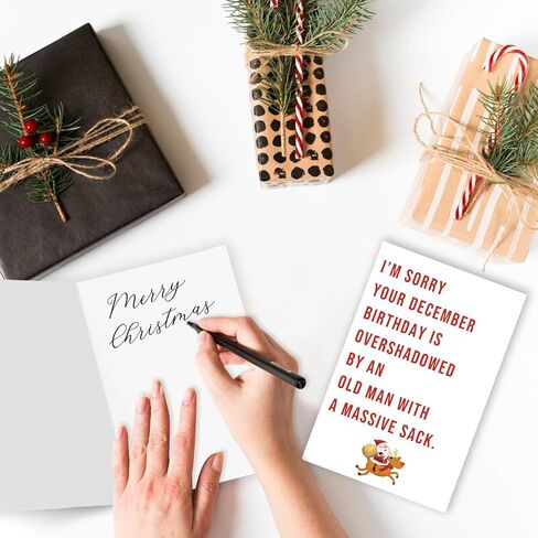 Funny December Birthday Card for Women Men, Happy Xmas Holiday Birthday for Best Friends, Hilarious Christmas Birthday Card Gifts for Him Her in Kuwait