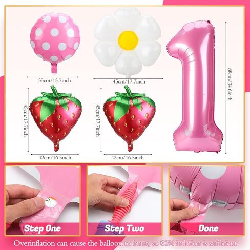ديكور عيد الميلاد الأول من بيري، تتضمن زينة عيد الميلاد الأولى بالفراولة أطباق وأكواب ومناديل وأدوات مائدة ومفرش طاولة ولافتة وبالون وغطاء للكيك ومستلزمات حفلات عيد ميلاد الفراولة in Kuwait