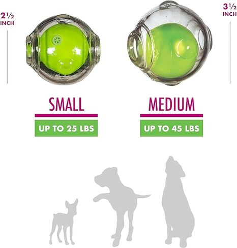 Chase 'n Chomp Dog Amazing Squeaker Ball Toy for Pets, Clear, 3.5 Inch, All Breed Sizes in Saudi Arabia