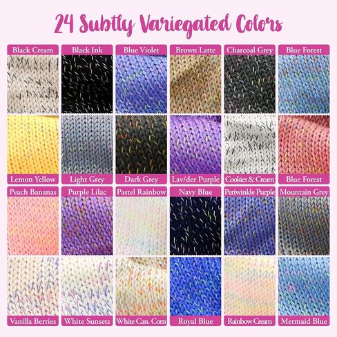 KnitPal GentleBliss Soft Baby Yarn for Crocheting, 100% Acrylic Yarn DK 3 Weight - Variegated Yarn for Knitting Baby Blankets - Colorful Yarn for Baby Garments - 8 Skeins, 880 yds/400g-Rainbow Cream in Kuwait