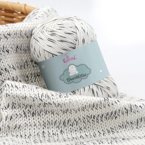 KnitPal GentleBliss Soft Baby Yarn for Crocheting, 100% Acrylic Yarn DK 3 Weight - Variegated Yarn for Knitting Baby Blankets - Colorful Yarn for Baby Garments - 8 Skeins, 880 yds/400g-Rainbow Cream in Kuwait