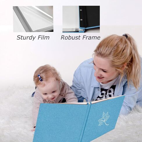Photo Album Self Adhesive 4x6 8x10 Pictures Magnetic Scrapbook Album 40 Pages, Linen Cover DIY Album with 3 Metal Pen for Wedding Baby Family Travel (Sky Blue) in Saudi Arabia