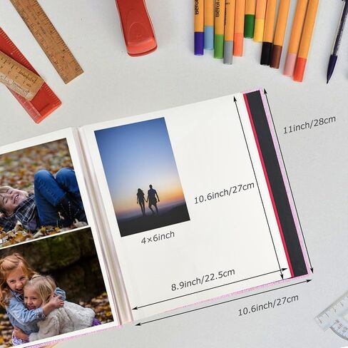 Photo Album Self Adhesive 4x6 8x10 Pictures Magnetic Scrapbook Album 40 Pages, Linen Cover DIY Album with 3 Metal Pen for Wedding Baby Family Travel (Sky Blue) in Saudi Arabia