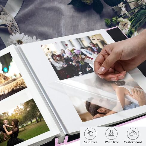 Photo Album Self Adhesive 4x6 8x10 Pictures Magnetic Scrapbook Album 40 Pages, Linen Cover DIY Album with 3 Metal Pen for Wedding Baby Family Travel (Sky Blue) in Saudi Arabia