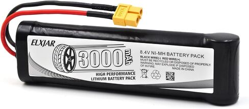 (2-Pack) 8.4V 3000mAh Ni-MH Battery with XT60 Plug and Balance Charger Replacement for 1/10 Brushed Radio Control Boats, 2WD and 4WD Cars, Trucks & Buggies in Saudi Arabia