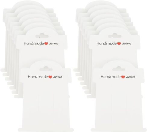100 Pcs Kraft Paper Hair Clip Display Cards Hair Bow Clip Holder Cards Hair Barrettes Organizer Cards Hairpin Packaging Cards for Hair Accessories White in Saudi Arabia