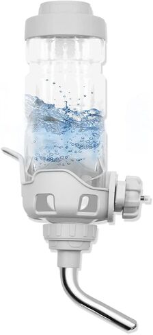 Vannon Dog Water Dispenser for Cage, 34oz Auto Feeding Crate Water Bottle for Dogs, Cats & Rabbits, Pet Nozzle Diameter: 12mm, BPA Free, Grey in Saudi Arabia