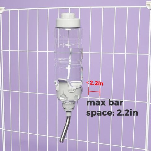 Vannon Dog Water Dispenser for Cage, 34oz Auto Feeding Crate Water Bottle for Dogs, Cats & Rabbits, Pet Nozzle Diameter: 12mm, BPA Free, Grey in Saudi Arabia