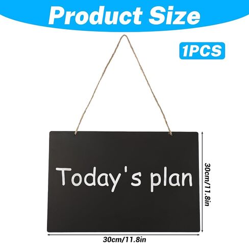 Erasable Message Board Sign 12 x 8 Inch Store Signs Chalkboard Wooden Hanging Chalkboard Signs with Hanging String Double Sided Painting Menu Chalkboard for Wedding Kitchen Home Party Bar Decoration in Saudi Arabia