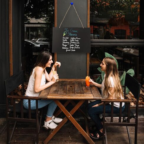 Erasable Message Board Sign 12 x 8 Inch Store Signs Chalkboard Wooden Hanging Chalkboard Signs with Hanging String Double Sided Painting Menu Chalkboard for Wedding Kitchen Home Party Bar Decoration in Saudi Arabia