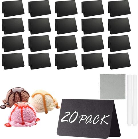 4""x3"" Mini Chalk Board Sign Reserved Table Signs Vendor Booth Display Items Food Labels for Party Buffet Catering Supplies Buffet Display, Black in Saudi Arabia
