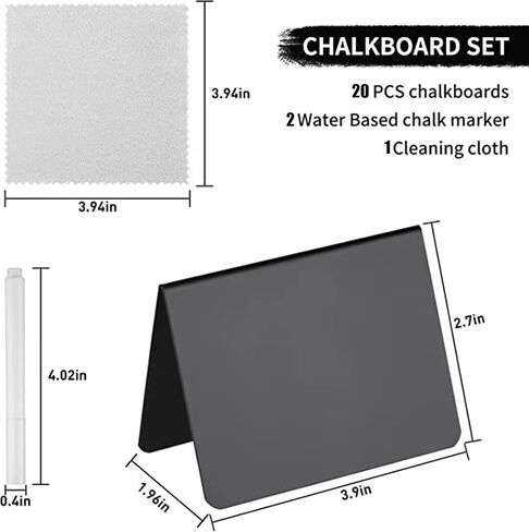 4""x3"" Mini Chalk Board Sign Reserved Table Signs Vendor Booth Display Items Food Labels for Party Buffet Catering Supplies Buffet Display, Black in Saudi Arabia