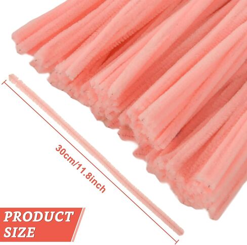 1500 قطعة من منظفات الأنابيب بألوان متنوعة من سيقان شانيل لديكورات الأعمال الفنية اليدوية، 5 ألوان من منظفات الأنابيب للمشاريع المدرسية الإبداعية، وردي، 6 مم × 12 بوصة in Kuwait