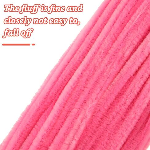 1500 قطعة من منظفات الأنابيب بألوان متنوعة من سيقان شانيل لديكورات الأعمال الفنية اليدوية، 5 ألوان من منظفات الأنابيب للمشاريع المدرسية الإبداعية، وردي، 6 مم × 12 بوصة in Kuwait