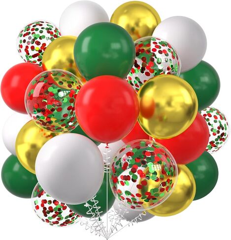 KALOR Red Yellow and Blue Balloons, 60 Pcs 12 Inch Red Blue Gold Confetti Latex Balloons for Baby Shower Birthday Bridal Shower Wedding Princess Theme Party Decorations in Kuwait