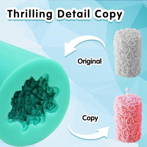 Silicone Mold Making Kit, 20A Turquoise Platinum RTV-2 Liquid Silicone Rubber 2.6 LB for Casting Resin, Soap, Candle, Clay, DIY Molds-1:1 by Volume with Tool 4 Cups, 4 Sticks,1 Pair Gloves in Saudi Arabia