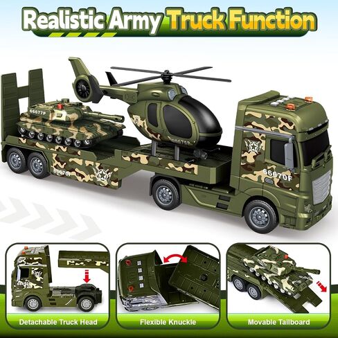 SpringFlower Toddler Boy Toys, 25" Large Police Truck Toy with Racing Car and Helicopter,3 in 1 Police Car Boy Toy, Christmas Birthday Gifts for Kids 3 4 5 6 Years Old in Saudi Arabia