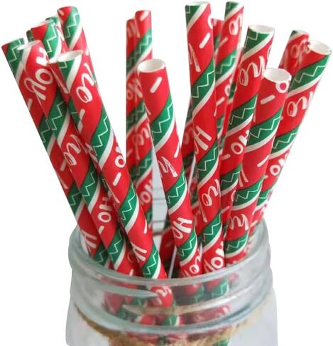 [25 Count ] Party Paper Straws,Great for Party and also can be used for cake pops,Tall 7.87'' (Strawberry) in Saudi Arabia