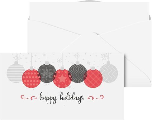 Happy Holidays Envelopes w/Blank Cards for Notes – Money, Check, Currency Holder, Christmas New Year Greeting for Cash, Coins, Presents, Gift Cards | 3-5/8 x 6-1/2" | 25 per Pack (Happy Holidays) in Saudi Arabia