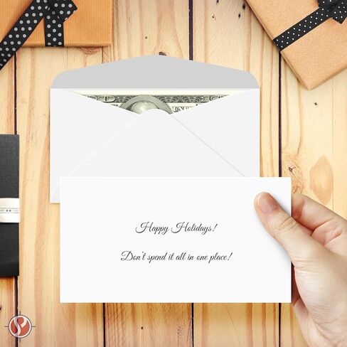 Happy Holidays Envelopes w/Blank Cards for Notes – Money, Check, Currency Holder, Christmas New Year Greeting for Cash, Coins, Presents, Gift Cards | 3-5/8 x 6-1/2" | 25 per Pack (Happy Holidays) in Saudi Arabia
