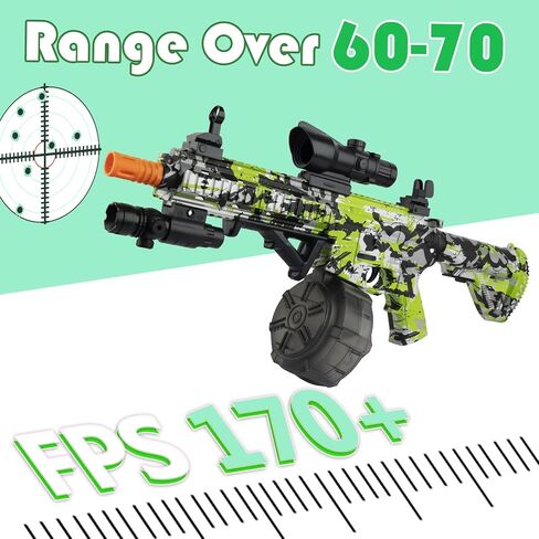 Large Gel Ball Blaster with Drum & Mag, Automatic and Manual Splatter Blaster with 40000 Gel Rounds, Electric Splat Blaster and Goggles for Outdoor Activities (Blue) in Saudi Arabia