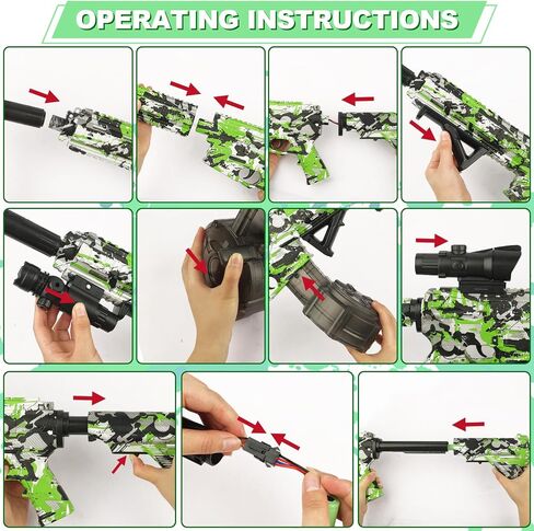 Large Gel Ball Blaster with Drum & Mag, Automatic and Manual Splatter Blaster with 40000 Gel Rounds, Electric Splat Blaster and Goggles for Outdoor Activities (Blue) in Saudi Arabia