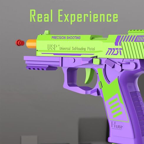 Shell Ejecting Toy Gun, Automatic Pull Back Action Shooting Games Education Model Toy for Kids Gifts in Saudi Arabia