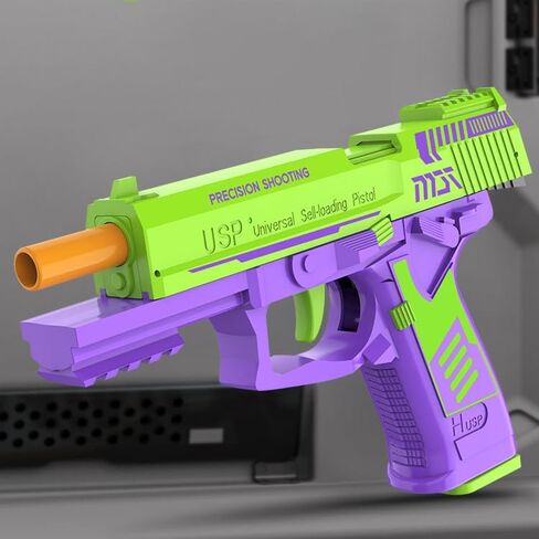 Shell Ejecting Toy Gun, Automatic Pull Back Action Shooting Games Education Model Toy for Kids Gifts in Saudi Arabia