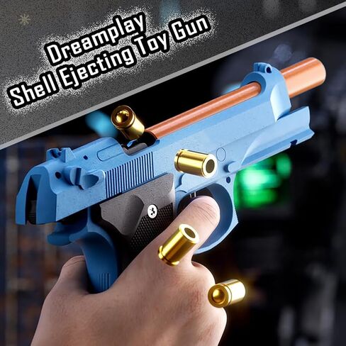 Shell Ejecting Toy Gun, Automatic Pull Back Action Shooting Games Education Model Toy for Kids Gifts in Saudi Arabia