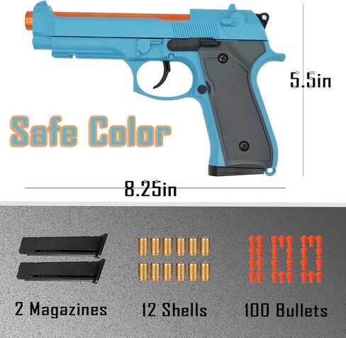 Shell Ejecting Toy Gun, Automatic Pull Back Action Shooting Games Education Model Toy for Kids Gifts in Saudi Arabia