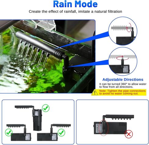 Aquarium Filter Small Betta Fish Tank Filter for 2-15 Gallon Silent 4-in-1 Adjustable Air Flow Fish Turtle Shrimp Tank Filter Submersible Aquarium Internal Filter 79 GPH Biochemical Rainwater in Kuwait