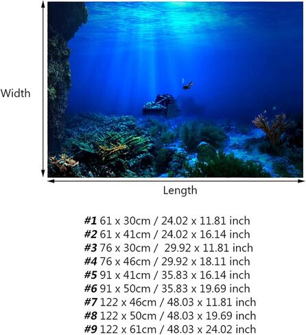 pocreation حوض السمك خلفية الزينة الأسماك، خلفية خزان الأسماك 10 جالون quarium خلفية لاصقة عالم البحار خلفية ملصق التلفزيون خلفية الصورة خلفية، خلفية للأسماك طويل القامة 10 جالون in Saudi Arabia