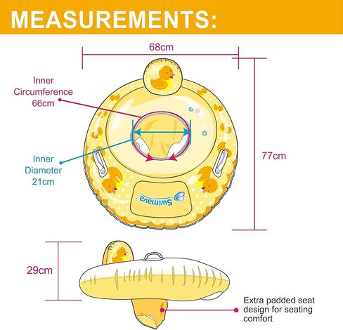 G3 Baby Swim Seat Ring (Age 6-36 Months), Inflatable Swimming Float, Foldable Lightweight Pool Swim Training Aid for Babies, Infants and Toddlers in Saudi Arabia