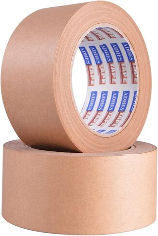 ADHES Heavy Duty Kraft Paper Tape, 2 Inch x 43 Yards, 6 Rolls Eco Friendly & Biodegradable, Writable & Uncoated Brown Packing Tape Paper Packing Tape for Masking, Sealing, and Packaging Use, in Saudi Arabia