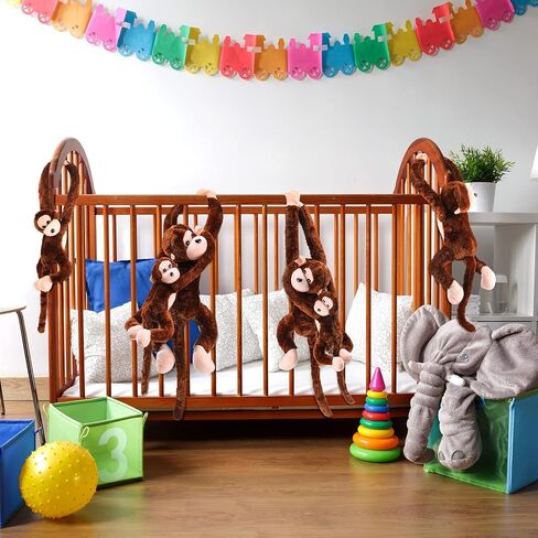Hungdao 6 Packs Hanging Monkey Stuffed Animal Monkey Toy with Hook and Loop Fasteners Hands Stuffed Monkey Plush Toys for Kids (24 Inch, 32 Inch) in Saudi Arabia
