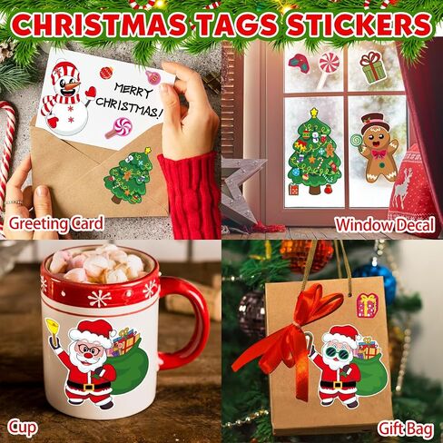 Christmas Stickers for Kids Stocking Stuffers: 24 Sheets Make Sticker Yourself Christmas Santa Snowman Stickers for Kids Christmas Crafts Party Supplies Holiday Stickers Bulk Classroom Activities in Saudi Arabia