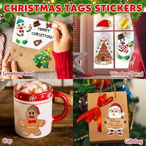 Christmas Stickers for Kids Stocking Stuffers: 24 Sheets Make Sticker Yourself Christmas Santa Snowman Stickers for Kids Christmas Crafts Party Supplies Holiday Stickers Bulk Classroom Activities in Saudi Arabia